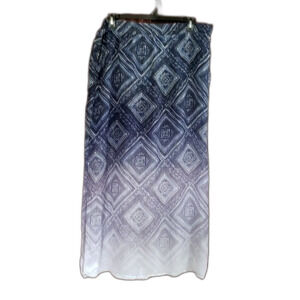 Maurice's Blue Diamond Ombre Skirt - Side Slits + Short Slip 2XL